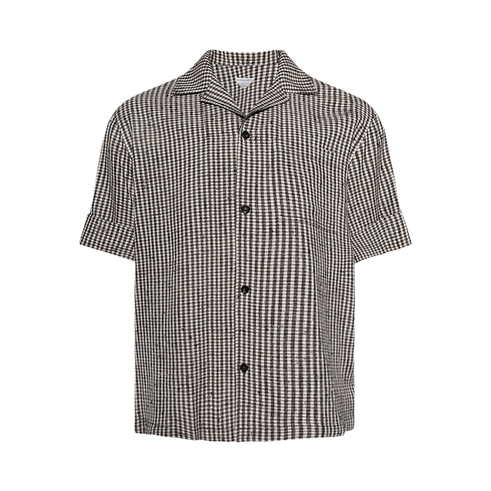 Buy Bottega Veneta Viscose Checked Shirt 'Talc/Brown/Black