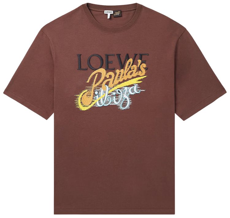 Loewe Loose Fit T Shirt BrownMulticolor