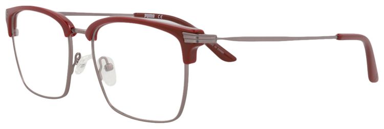 Puma Square Optical Glasses BurgundyRutheniumTransparent