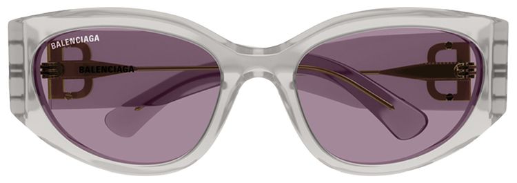 Balenciaga Oval Sunglasses Shiny OpalOff White