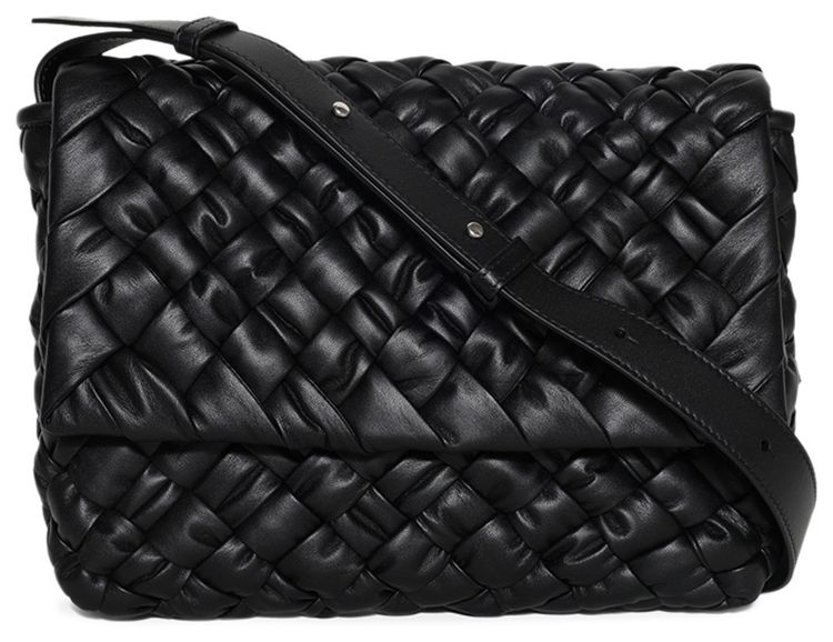 Bottega Veneta Rumple Messenger Bag BlackSilver