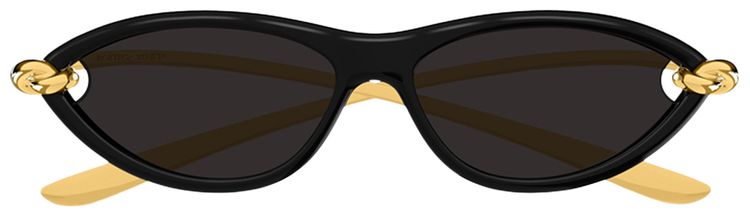 Bottega Veneta Cat Eye Sunglasses Shiny Solid Black