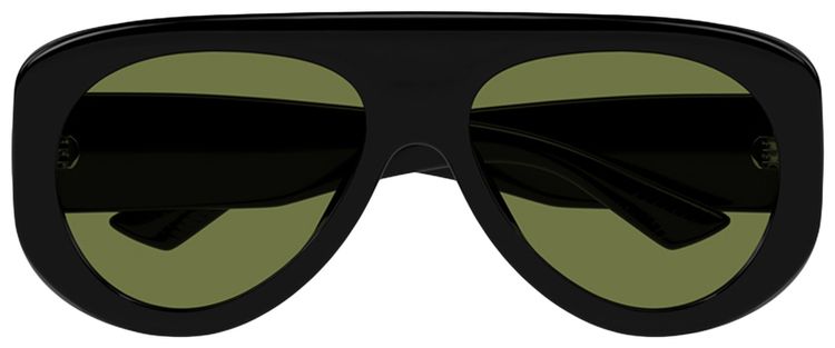 Bottega Veneta Oversize Aviator Sunglasses Shiny Black