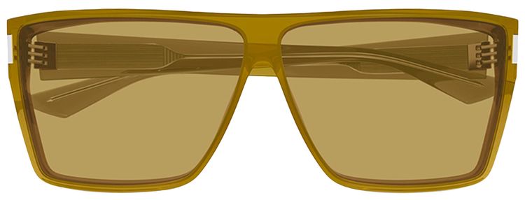 Saint Laurent Rectangular Sunglasses Shiny Transparent Ocra