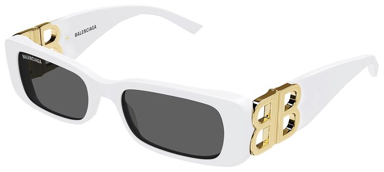 Balenciaga Rectangular Sunglasses WhiteGold