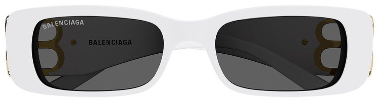 Balenciaga Rectangular Sunglasses WhiteGold