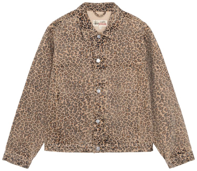 Stussy Trucker Jacket Denim Leopard