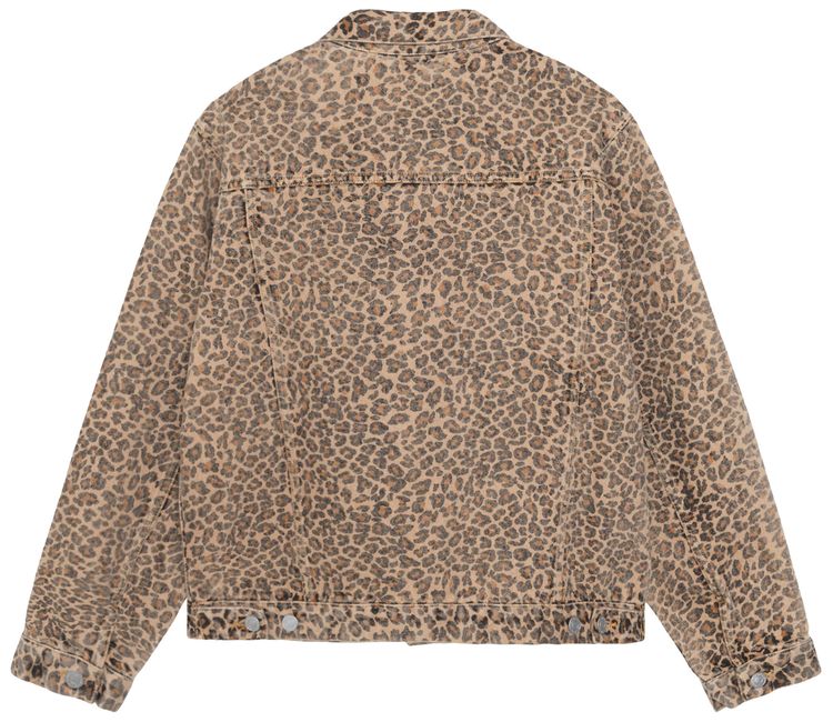 Stussy Trucker Jacket Denim Leopard