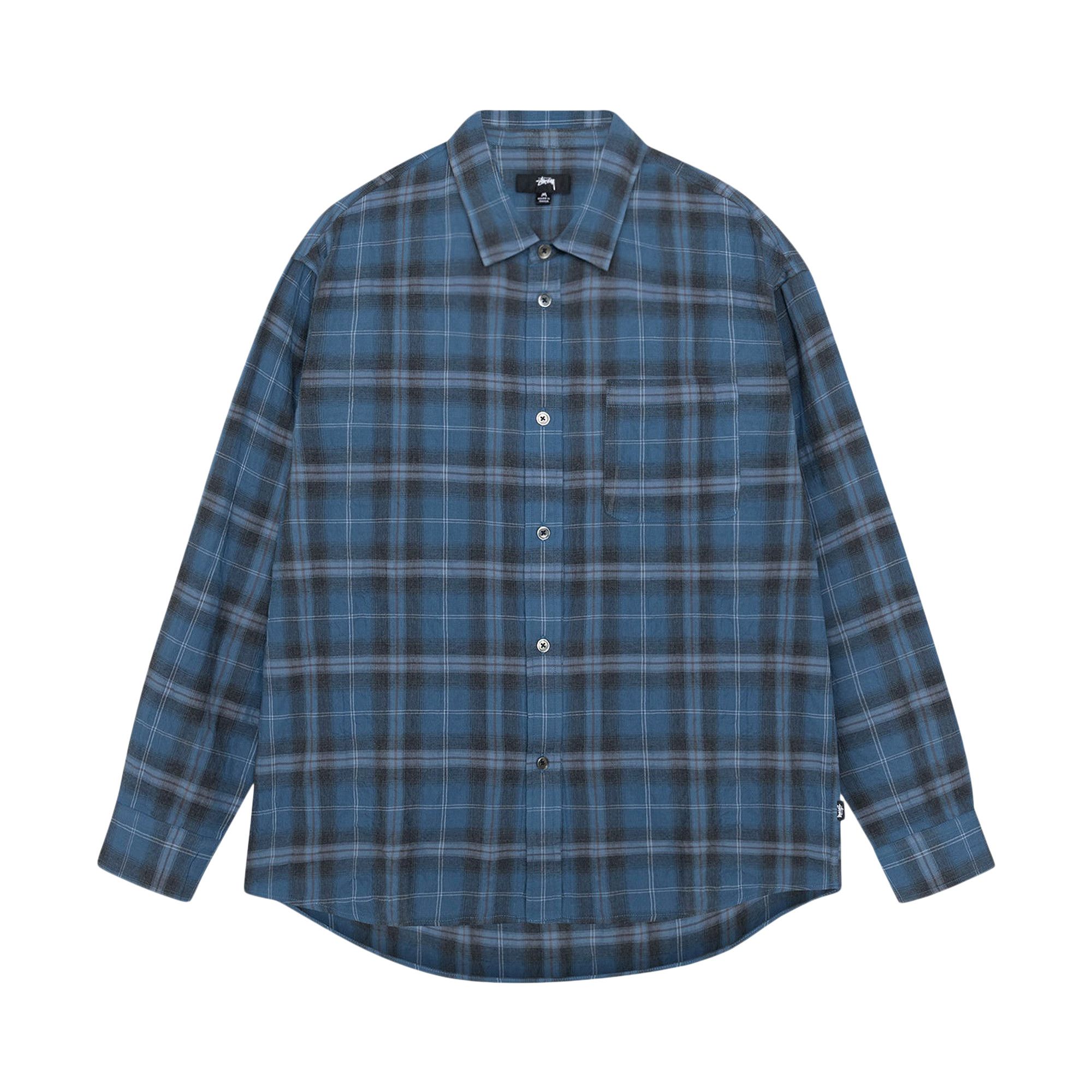 Buy Stussy Beach Plaid Shirt 'Blue' - 1110358 BLUE | GOAT