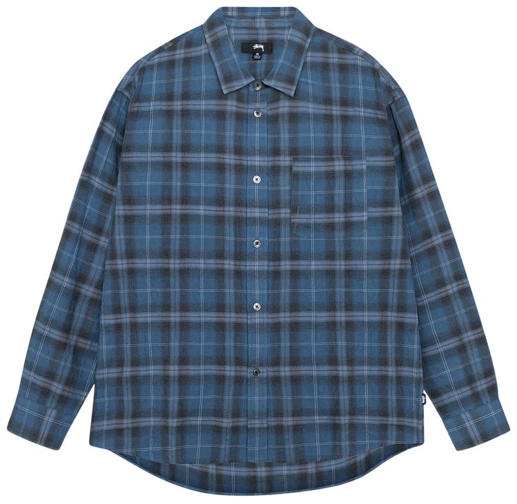 Stussy Beach Plaid Shirt Blue