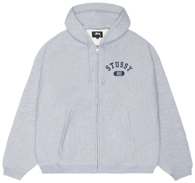 Stussy Varsity Zip Hoodie Grey Heather