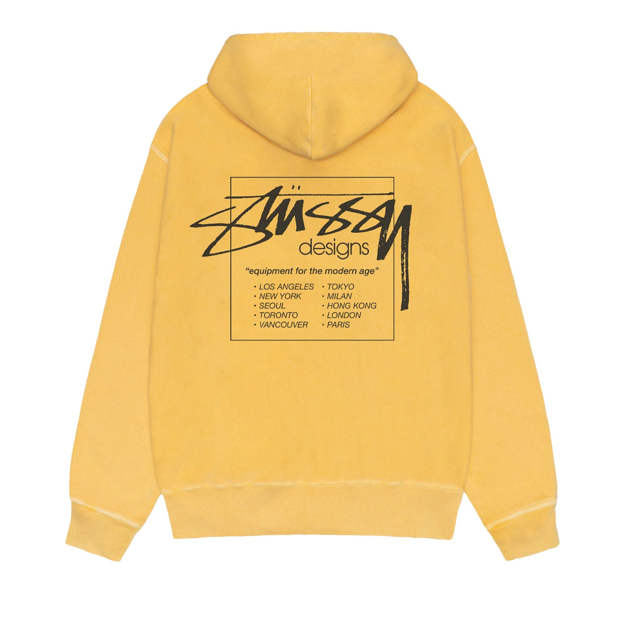 Buy Stussy Modern Age Zip Hoodie Pigment Dyed 'Yellow' - 1975079