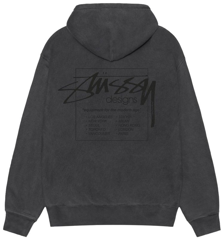 Stussy Modern Age Zip Hoodie Pigment Dyed Black