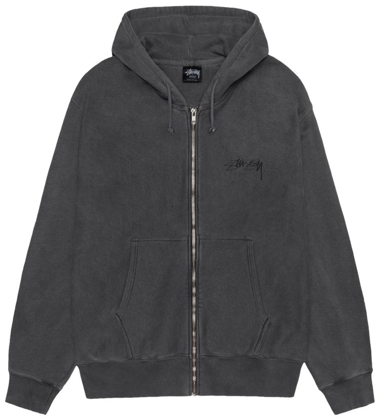 Stussy Modern Age Zip Hoodie Pigment Dyed Black