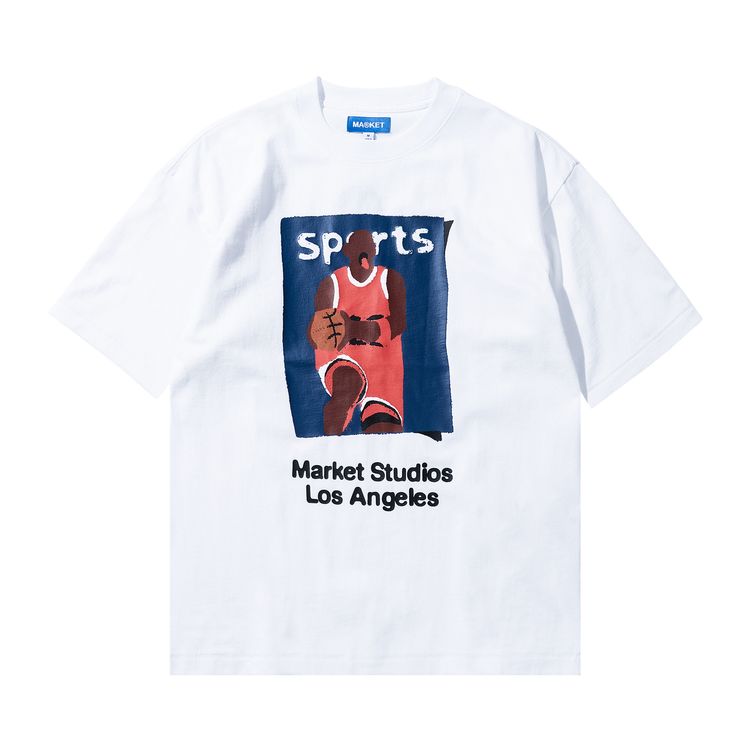 Market Illustrated Basketball T Shirt White