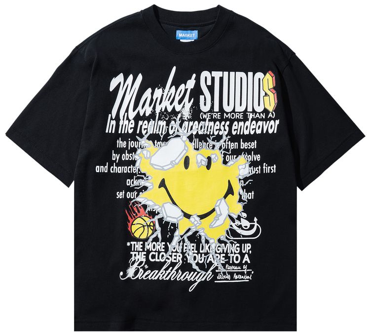 Market Smiley Greatness T Shirt Pirate Black