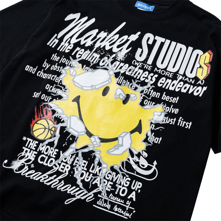 Market Smiley Greatness T Shirt Pirate Black