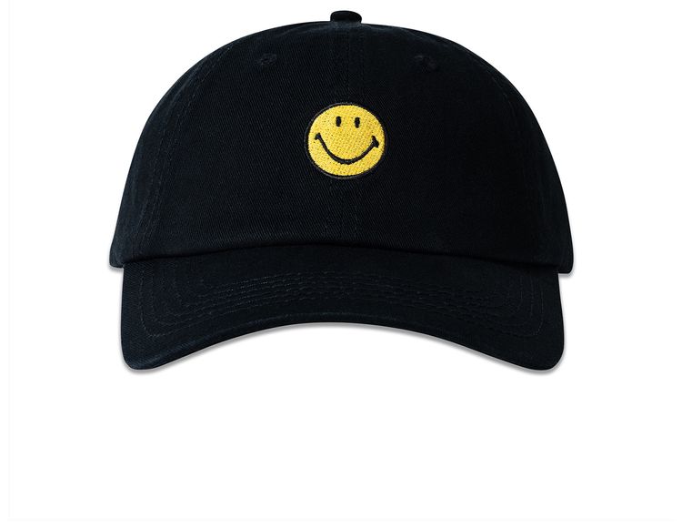 Market Smiley Badge 6 Panel Hat Black