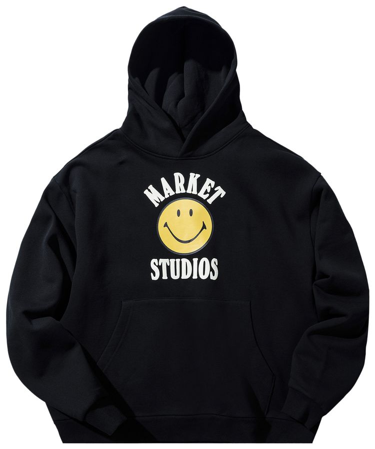 Market Smiley Lockup Hoodie Black