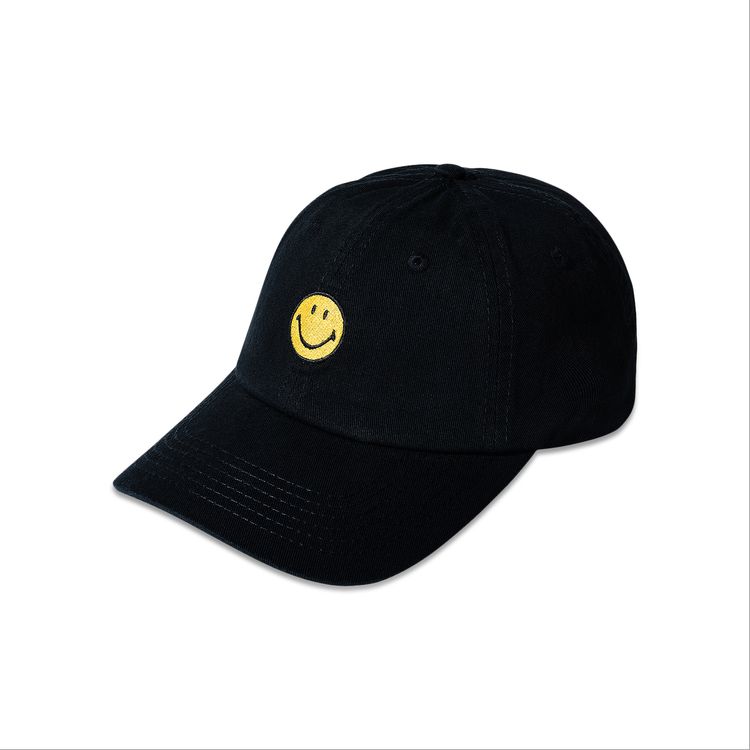 Market Smiley Badge 6 Panel Hat Black