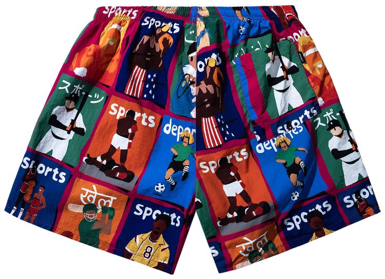 Market Illustrated Tech Shorts Multicolor
