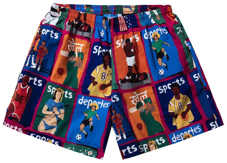 Market Illustrated Tech Shorts Multicolor