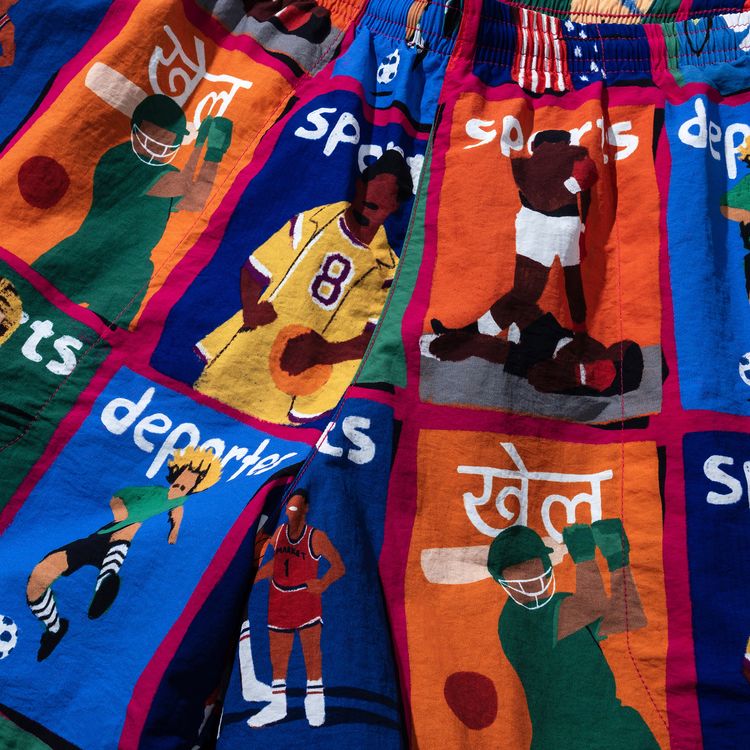 Market Illustrated Tech Shorts Multicolor