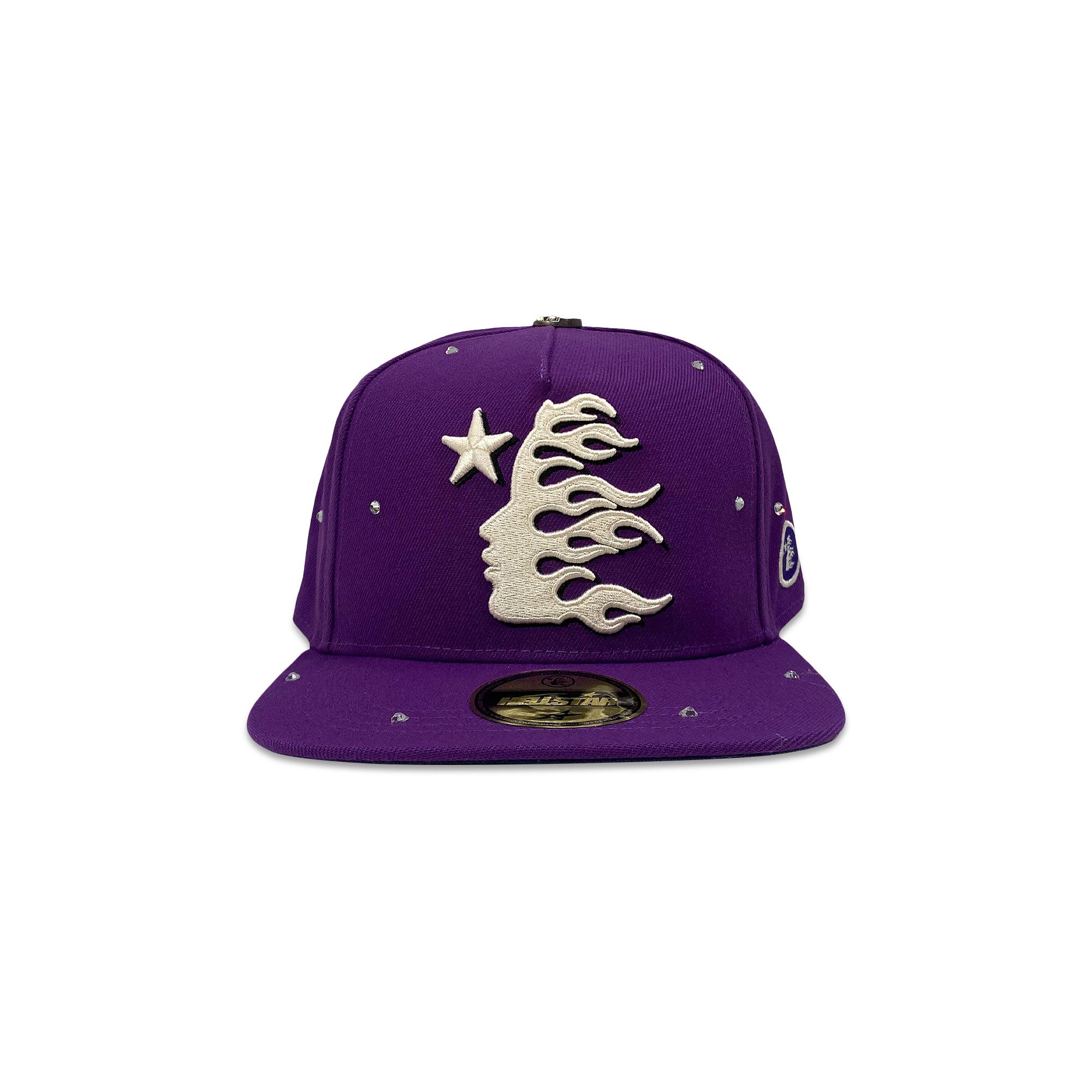 HELLSTAR 紫色 ストーン付き Buy Hellstar Og Logo Hat Fitted + Rhinestones 'Purple