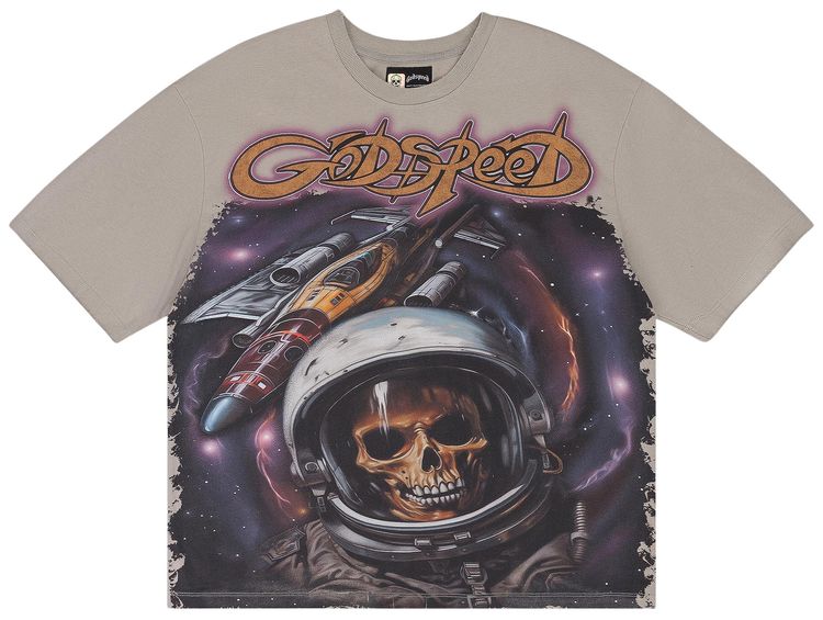 Godspeed Space Traveler T Shirt Stone Wash