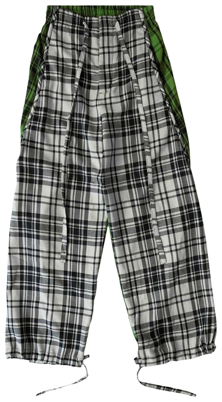 Aris Tatalovich Plaid Piping Lounge Pants Green