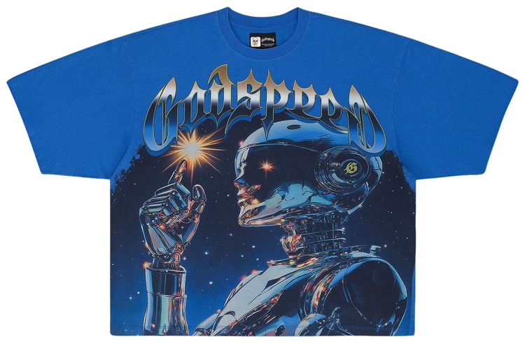 Godspeed Sputnik Moment T Shirt Royal Blue