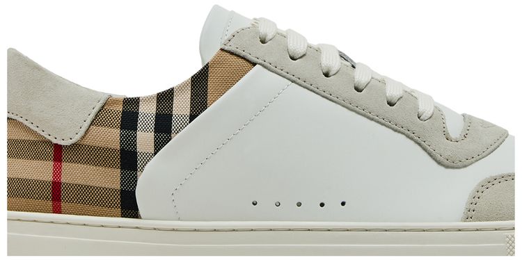 Burberry Check Panelled Sneakers Natural White Archive Beige