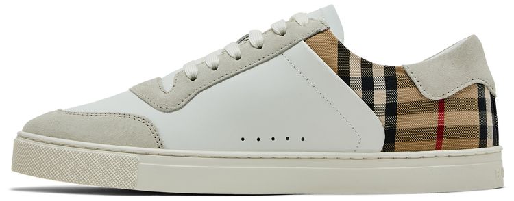 Burberry Check Panelled Sneakers Natural White Archive Beige