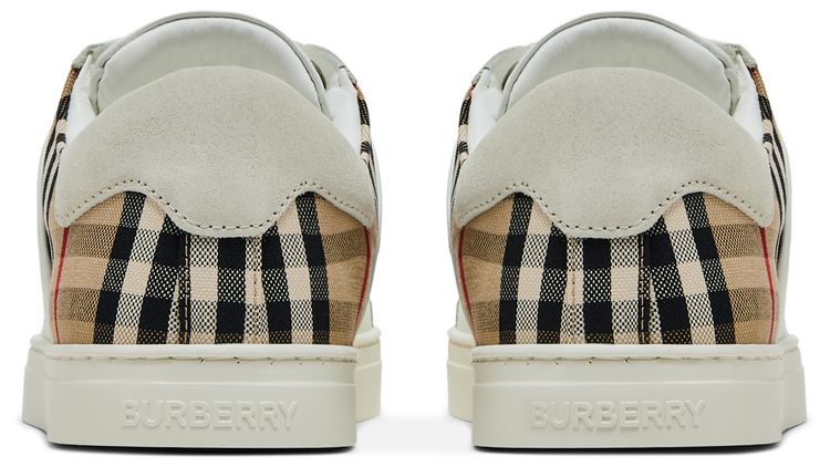 Burberry Check Panelled Sneakers Natural White Archive Beige