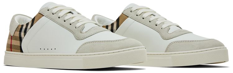 Burberry Check Panelled Sneakers Natural White Archive Beige