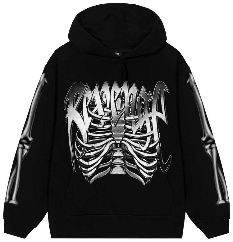Revenge Chrome Skeleton Hoodie Black