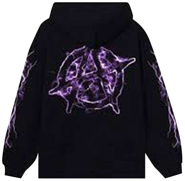 Revenge Purple Lightning Anarchy Hoodie Black