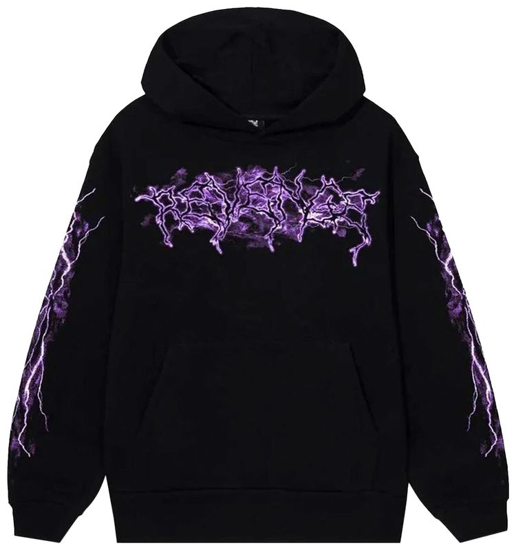 Revenge Purple Lightning Anarchy Hoodie Black