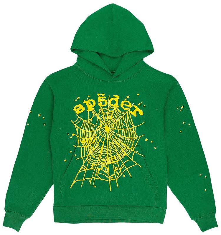 Sp5der Star OG Web V2 Hoodie Slime Green