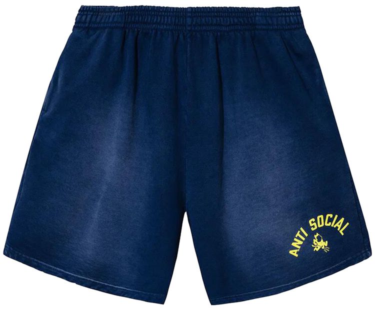 Anti Social Social Club Devils Playground Shorts Vintage Wash Navy