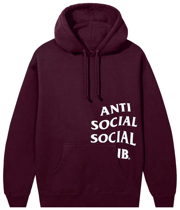 Anti Social Social Club Cut Off Logo Hoodie Maroon