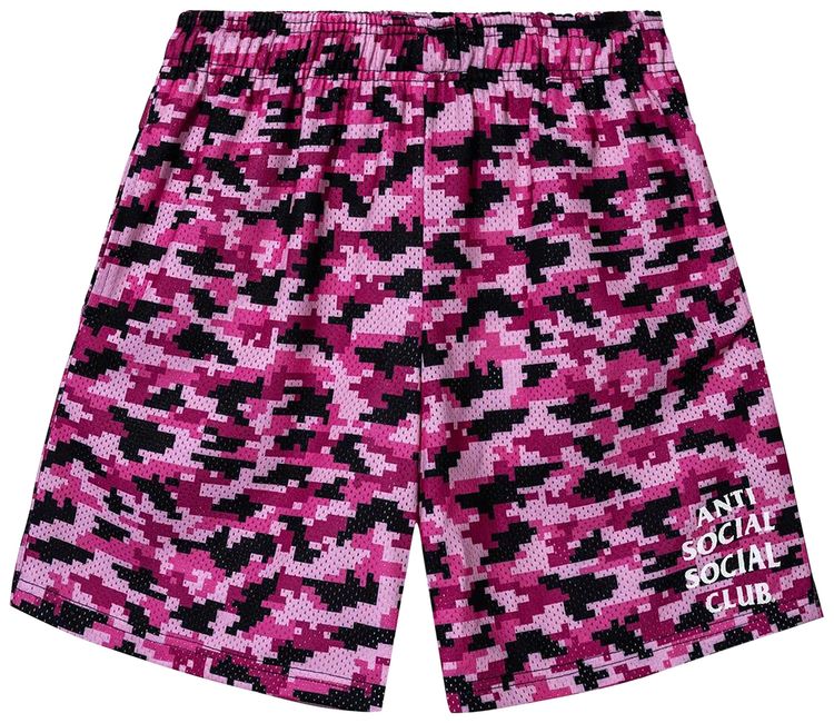 Anti Social Social Club Pixel Camo Shorts Pink