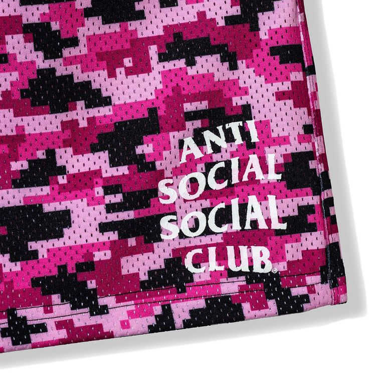 Anti Social Social Club Pixel Camo Shorts Pink