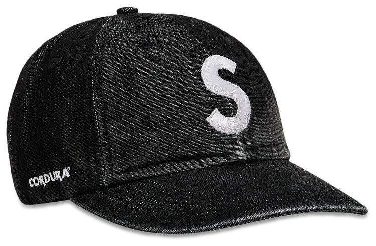 Supreme Cordura Denim S Logo 6 Panel Black