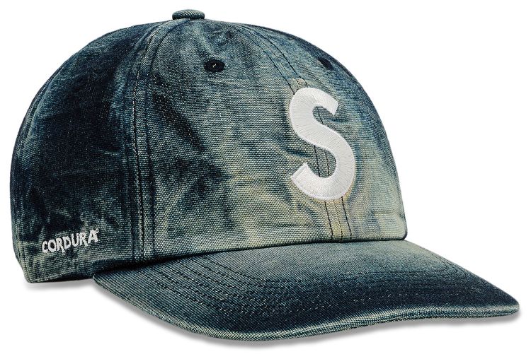 Supreme Cordura Denim S Logo 6 Panel Bleached Indigo