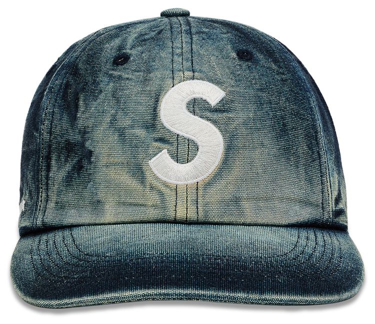 Supreme Cordura Denim S Logo 6 Panel Bleached Indigo