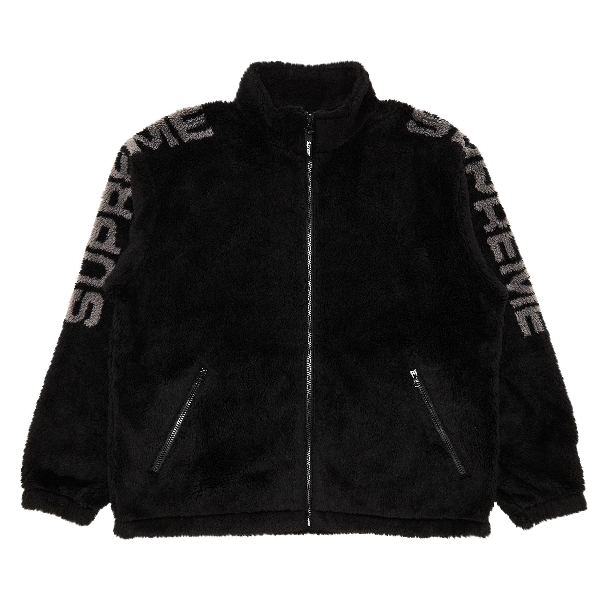 Buy Supreme Shoulder Logo Fleece Jacket 'Black' - SS25J28 BLACK | GOAT