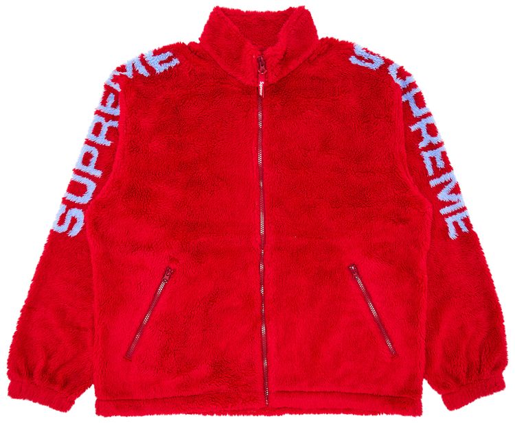 Supreme Shoulder Logo Fleece Jacket Red