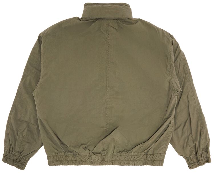 Supreme Leather Collar Utility Jacket Olive