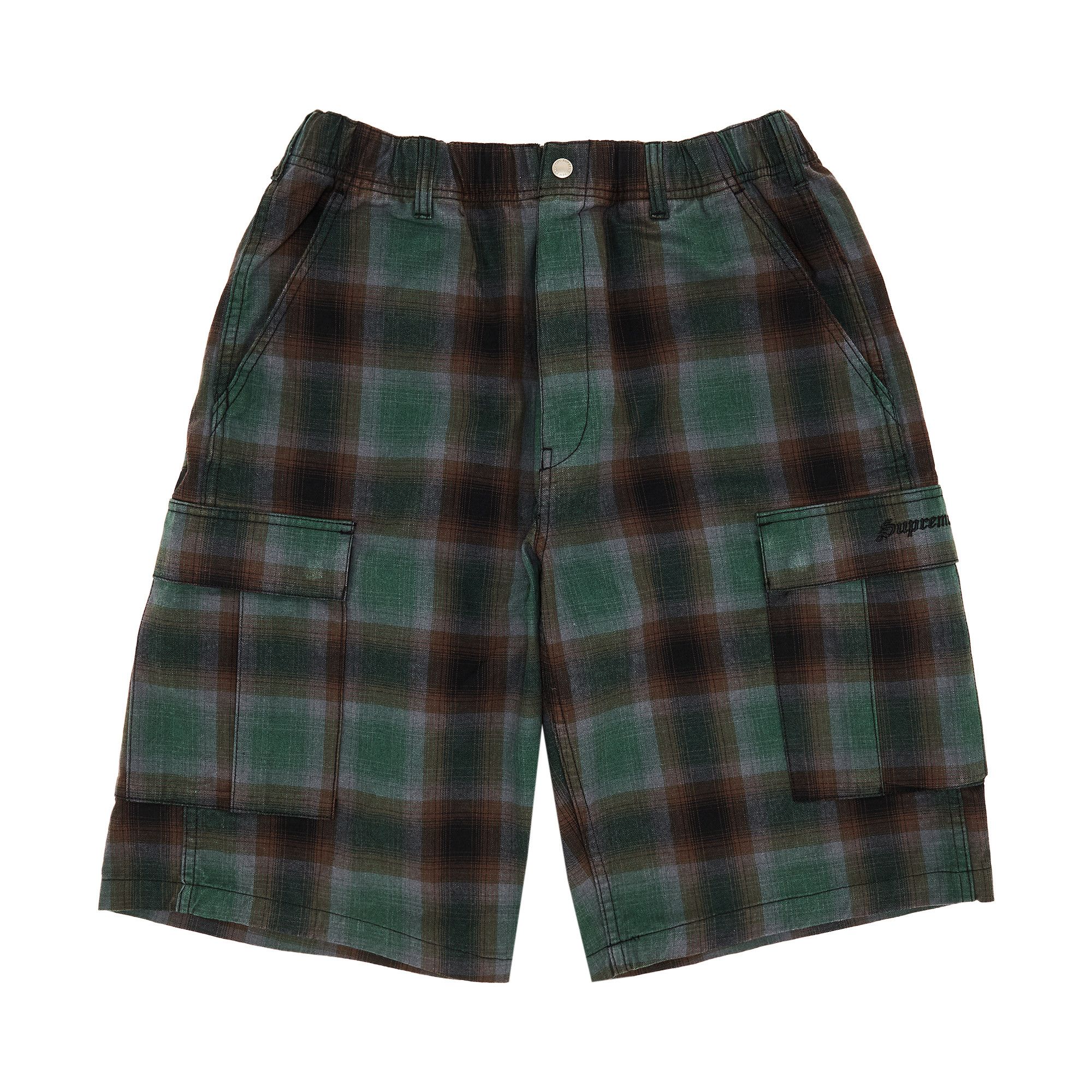 Buy Supreme Shadow Plaid Cargo Short 'Green' - SS25SH5 GREEN